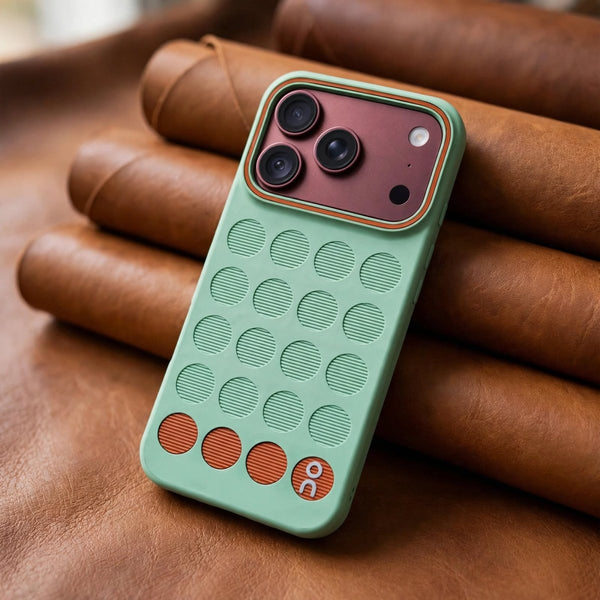 Stack Green (Brown circle) Silicone Case for Apple iphone 18 Pro - The Hatke