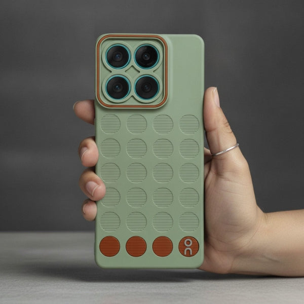 Stack Green (Brown circle) Silicone Case for Motorola Edge 60 Fusion - The Hatke
