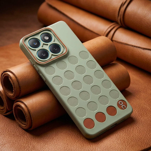 Stack Green (Brown circle) Silicone Case for Motorola Edge 60 Fusion - The Hatke