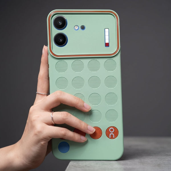 Stack Green (Brown circle) Silicone Case for Nothing Phone 4b - The Hatke