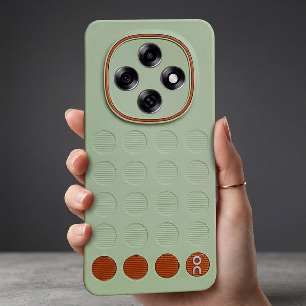 Stack Green (Brown circle) Silicone Case for Oppo F31 Pro - The Hatke