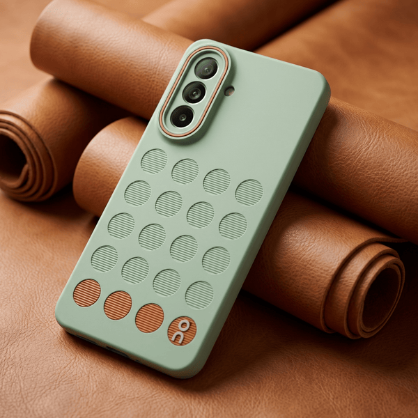 Stack Green (Brown circle) Silicone Case for Samsung M47 - The Hatke