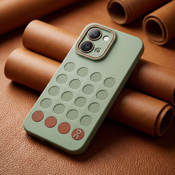Stack Green (Brown circle) Silicone Case for Vivo Y51 Pro - The Hatke