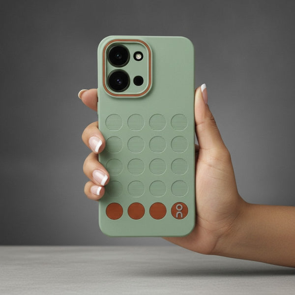 Stack Green (Brown circle) Silicone Case for Vivo Y51 Pro - The Hatke