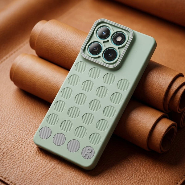 Stack Green (Grey circle) Silicone Case for Motorola Edge 60 Fusion - The Hatke
