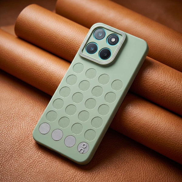 Stack Green (Grey circle) Silicone Case for Motorola G57 Power - The Hatke