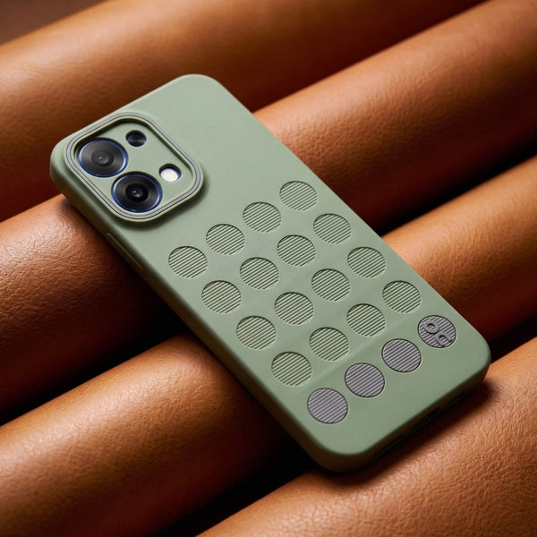 Stack Green (Grey circle) Silicone Case for Oppo F31 - The Hatke