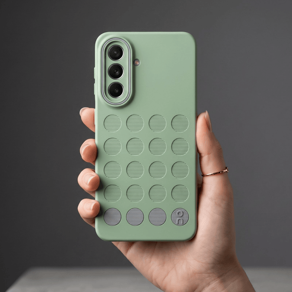 Stack Green (Grey circle) Silicone Case for Samsung M47 - The Hatke