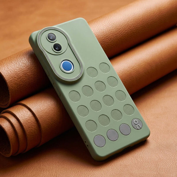 Stack Green (Grey circle) Silicone Case for Vivo T4R - The Hatke