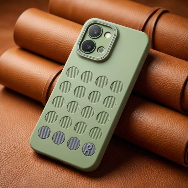 Stack Green (Grey circle) Silicone Case for Vivo Y51 Pro - The Hatke