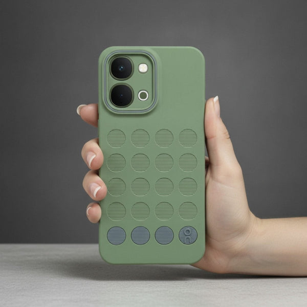 Stack Green (Grey circle) Silicone Case for Vivo Y51 Pro - The Hatke