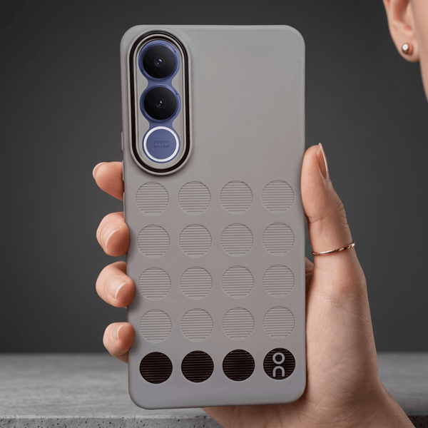 Stack Grey Silicone Case for Vivo V70 FE - The Hatke