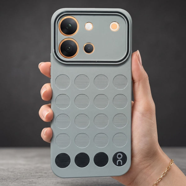 Stack Grey Silicone Case for Vivo V80 - The Hatke