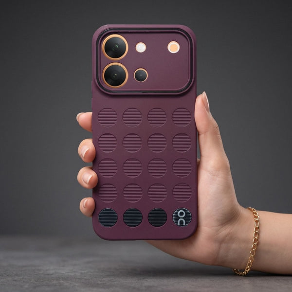 Stack Wine Silicone Case for Vivo V80 - The Hatke