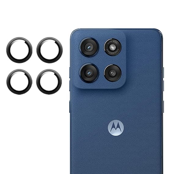 Black Metallic camera ring lens guard for MOTOROLA Edge 60 Stylus