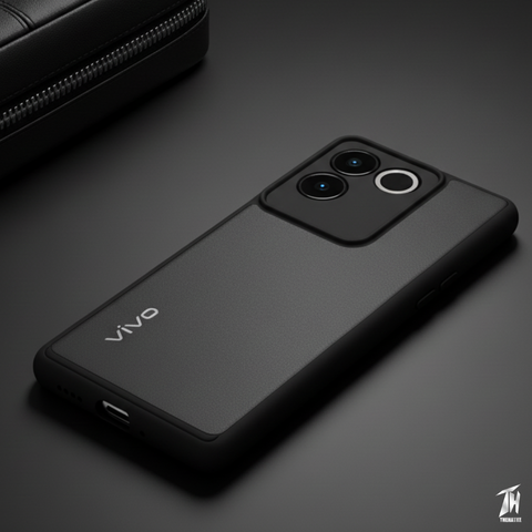 Pureview Black Transparent Silicone Case for Vivo T2 Pro