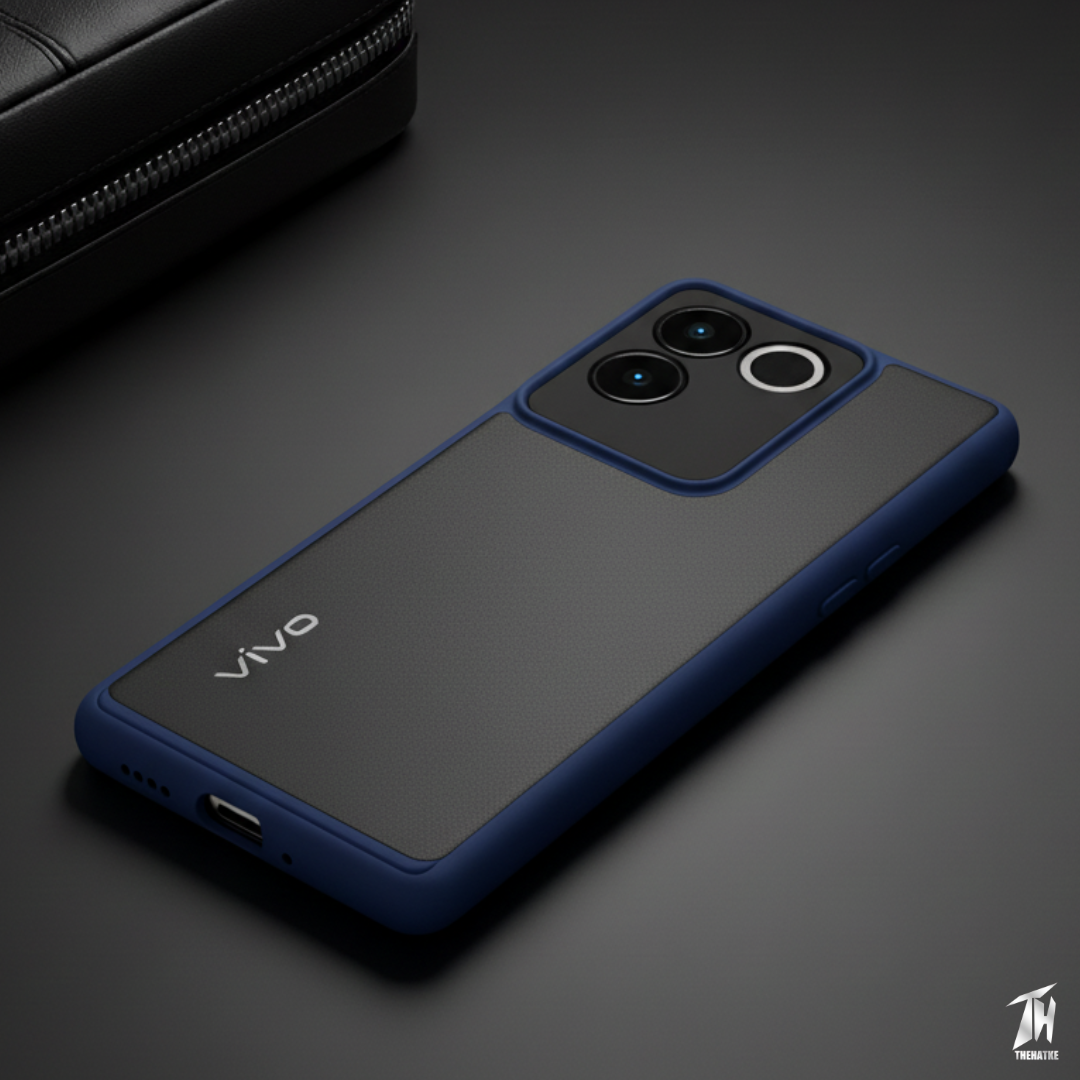 Pureview Dark Blue Transparent Silicone Case for Vivo T2 Pro