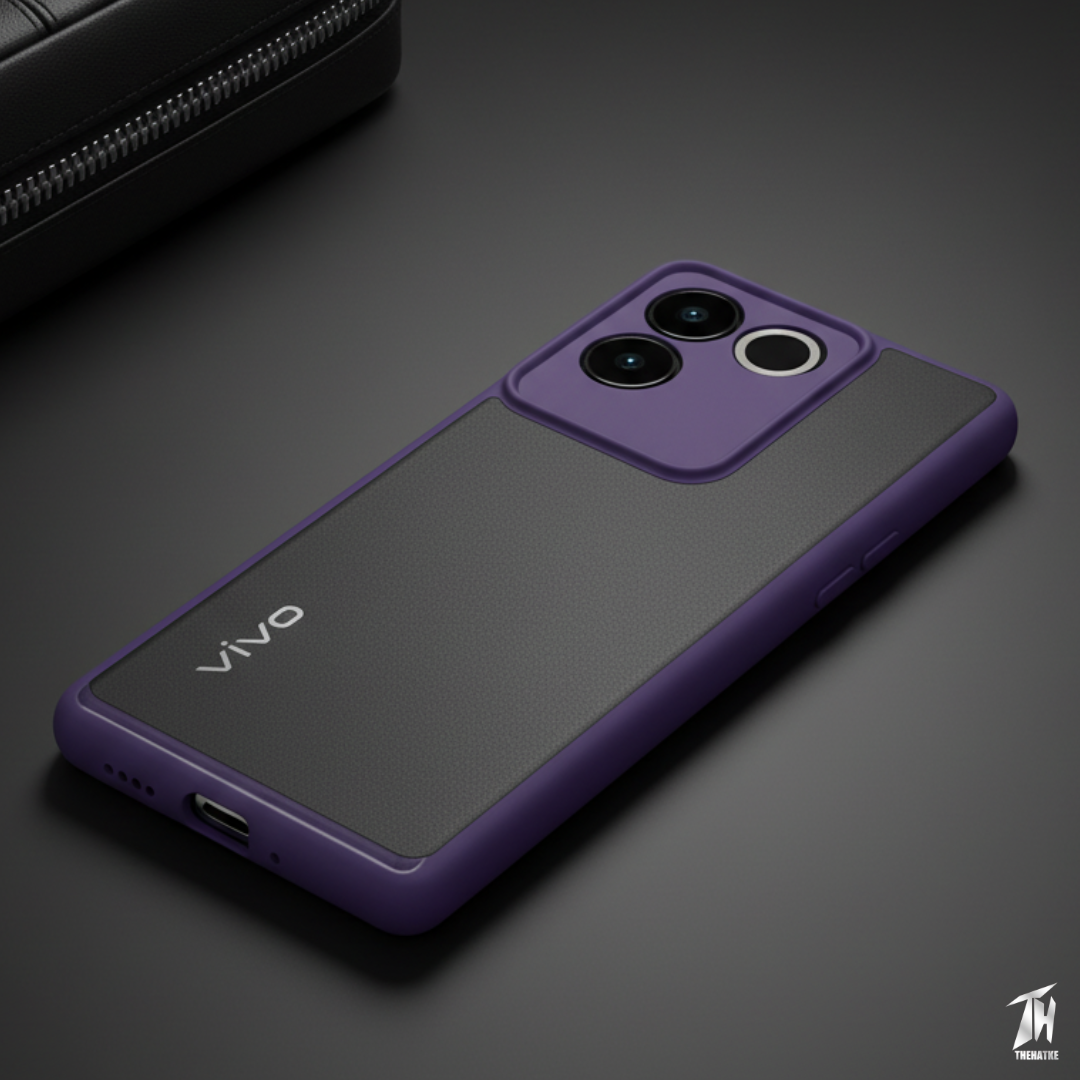 Pureview Voilet Transparent Silicone Case for Vivo T2 Pro