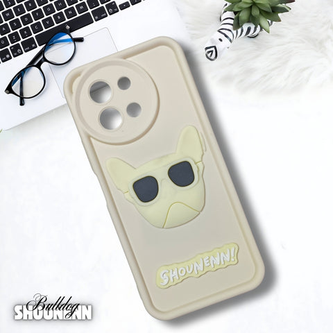 Cream SHOUNENN BULLDOG Silicone case for Vivo T3X