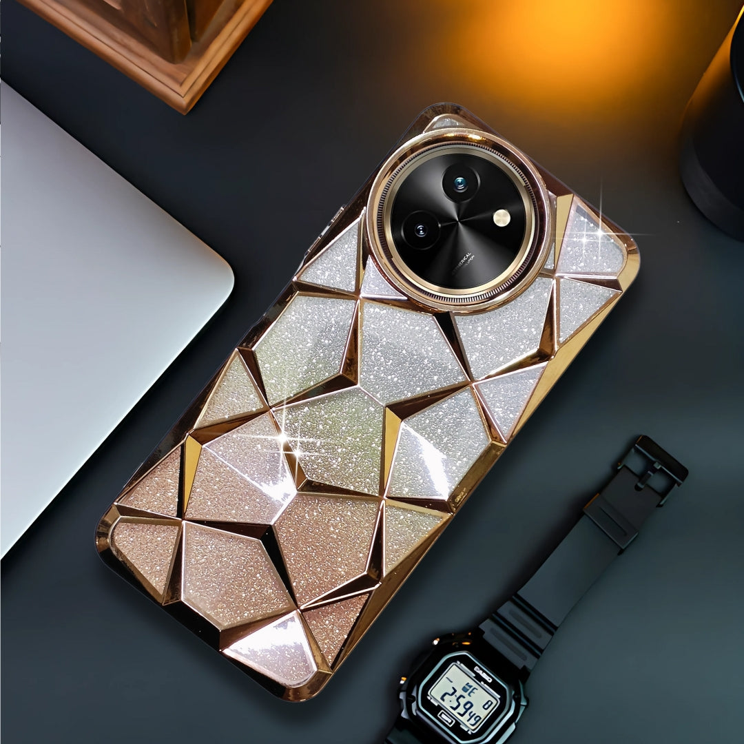 Dazzle Gold Silicone case for Vivo T3X