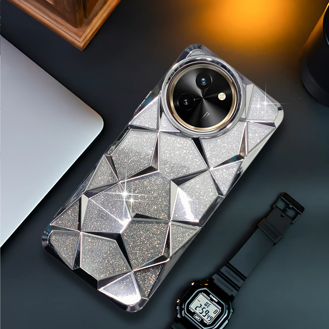 Dazzle Silver Silicone case for Vivo T3X
