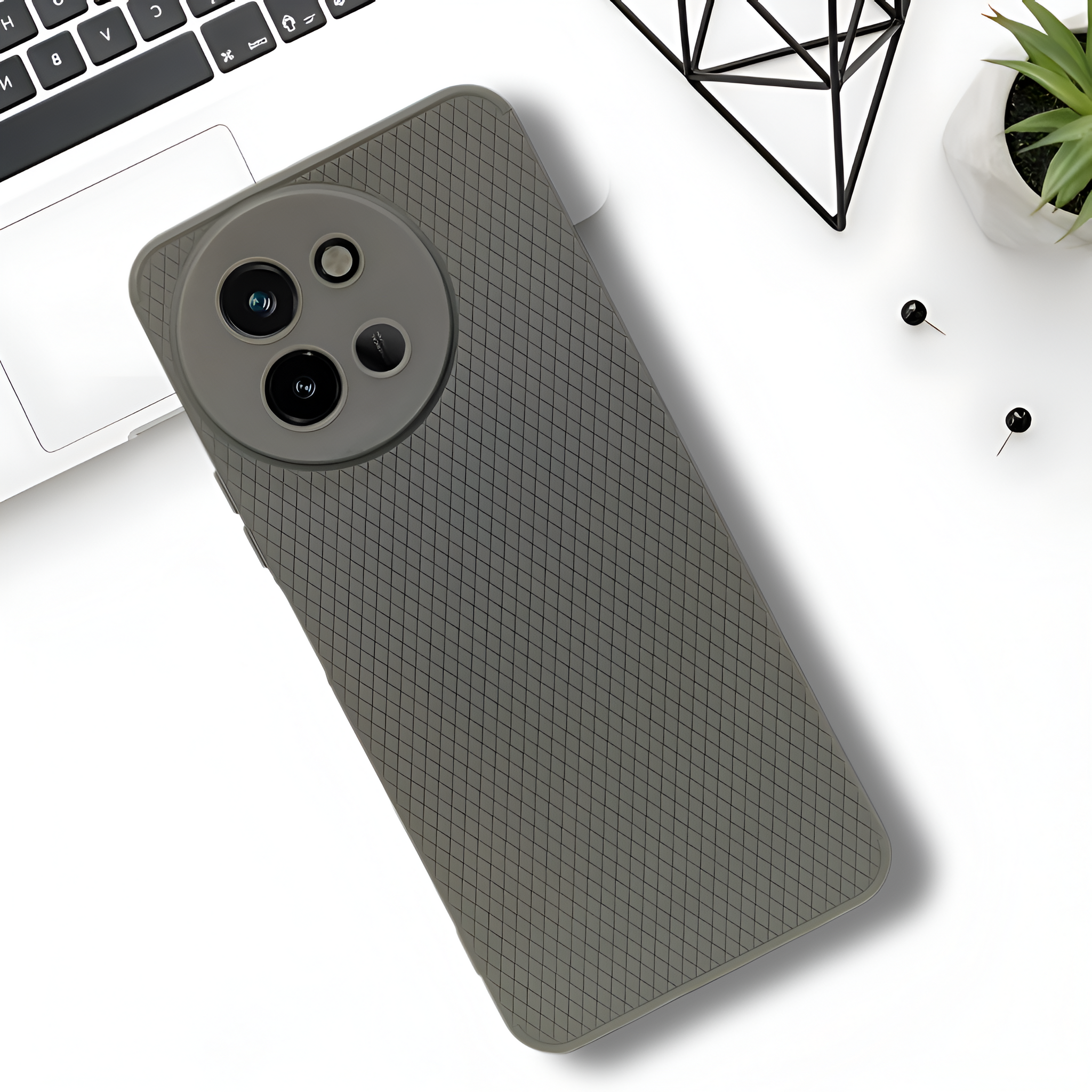 Grey Line Wave Silicone Case for Vivo T3X