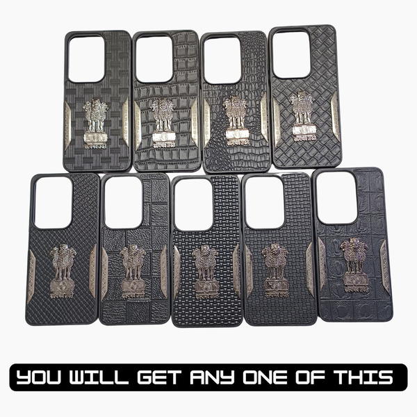 Black Satyameva Jayate embossed Leather Case for Vivo T4X