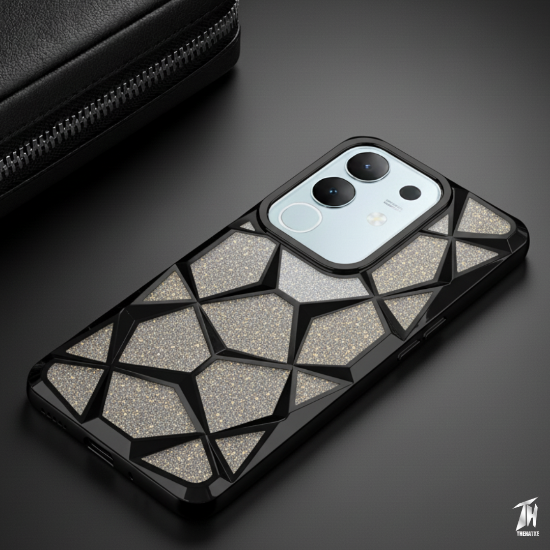 Dazzle Black Silicone case for Vivo T4X