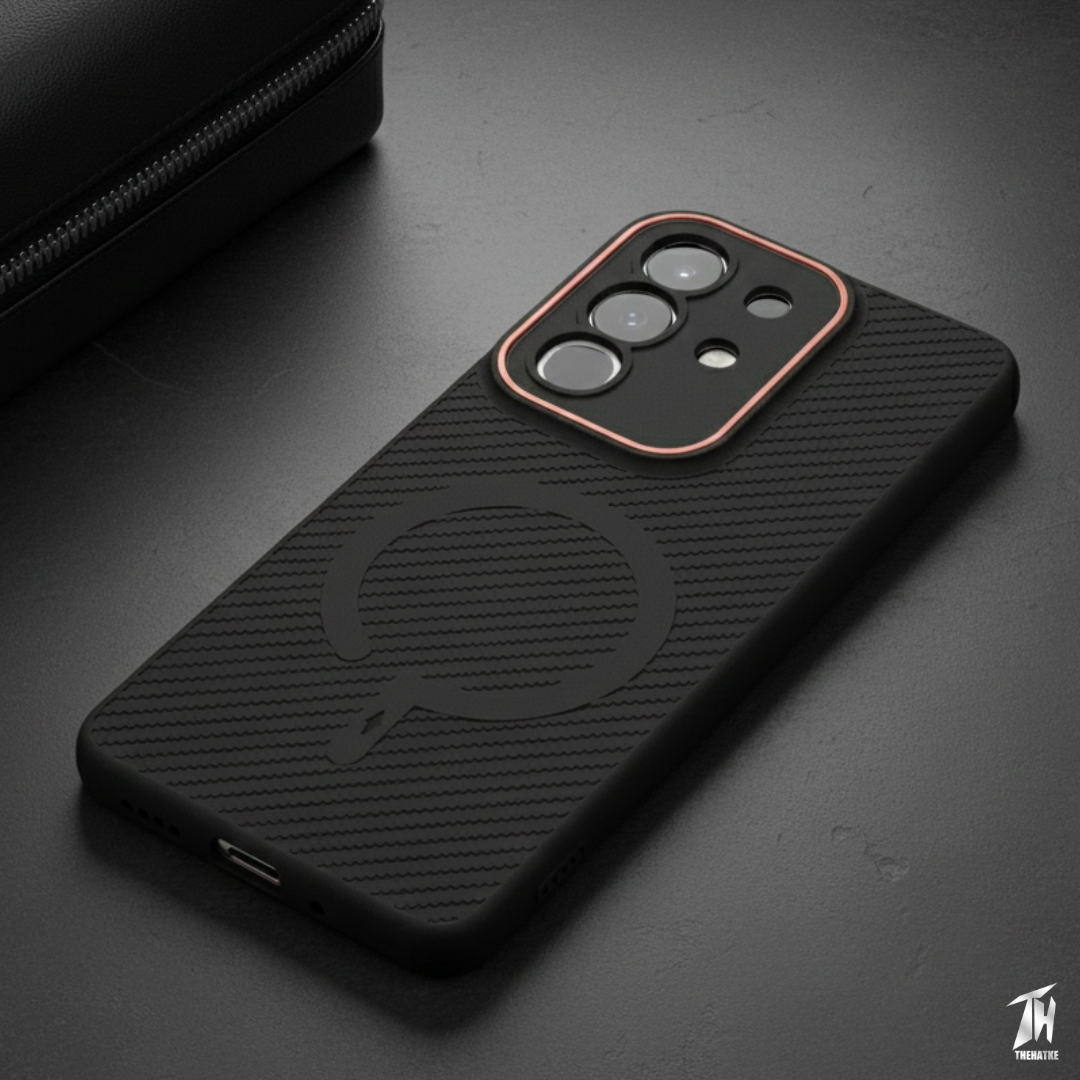 Gripon Black (ORANGE RING)Silicone Case for Vivo T4X