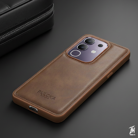 Prime Leather Brown Leather Case for Vivo T4X
