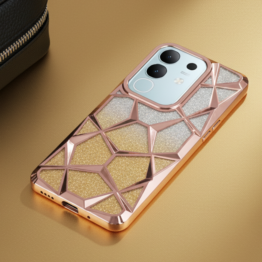 Dazzle Golden Silicone case for Vivo T4X