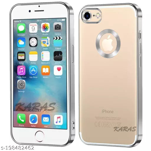 Silver 6D Chrome Logo Cut Transparent Case for Apple iphone SE 2