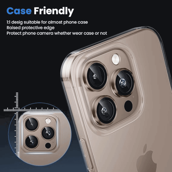 Titanium Brown Metallic camera ring lens guard for Apple iphone 16 Pro - The Hatke