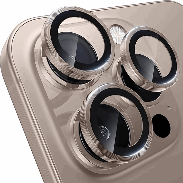 Titanium Brown Metallic camera ring lens guard for Apple iphone 16 Pro - The Hatke
