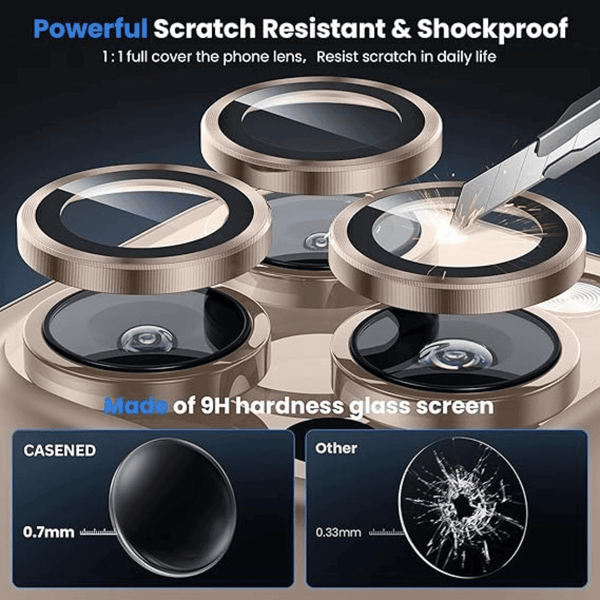 Titanium Brown Metallic camera ring lens guard for Apple iphone 16 Pro Max - The Hatke