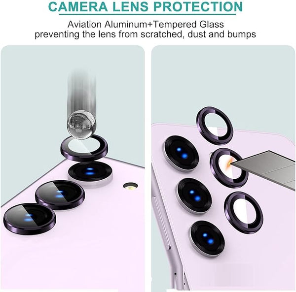 Titanium Voilet Metallic camera ring lens guard for Samsung S24 - The Hatke