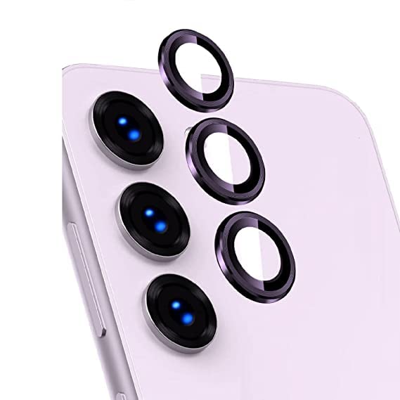 Titanium Voilet Metallic camera ring lens guard for Samsung S24 - The Hatke