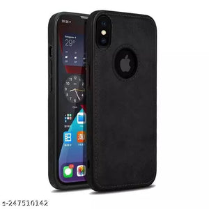 Puloka Black Logo cut Leather silicone case for Apple iPhone X/xs
