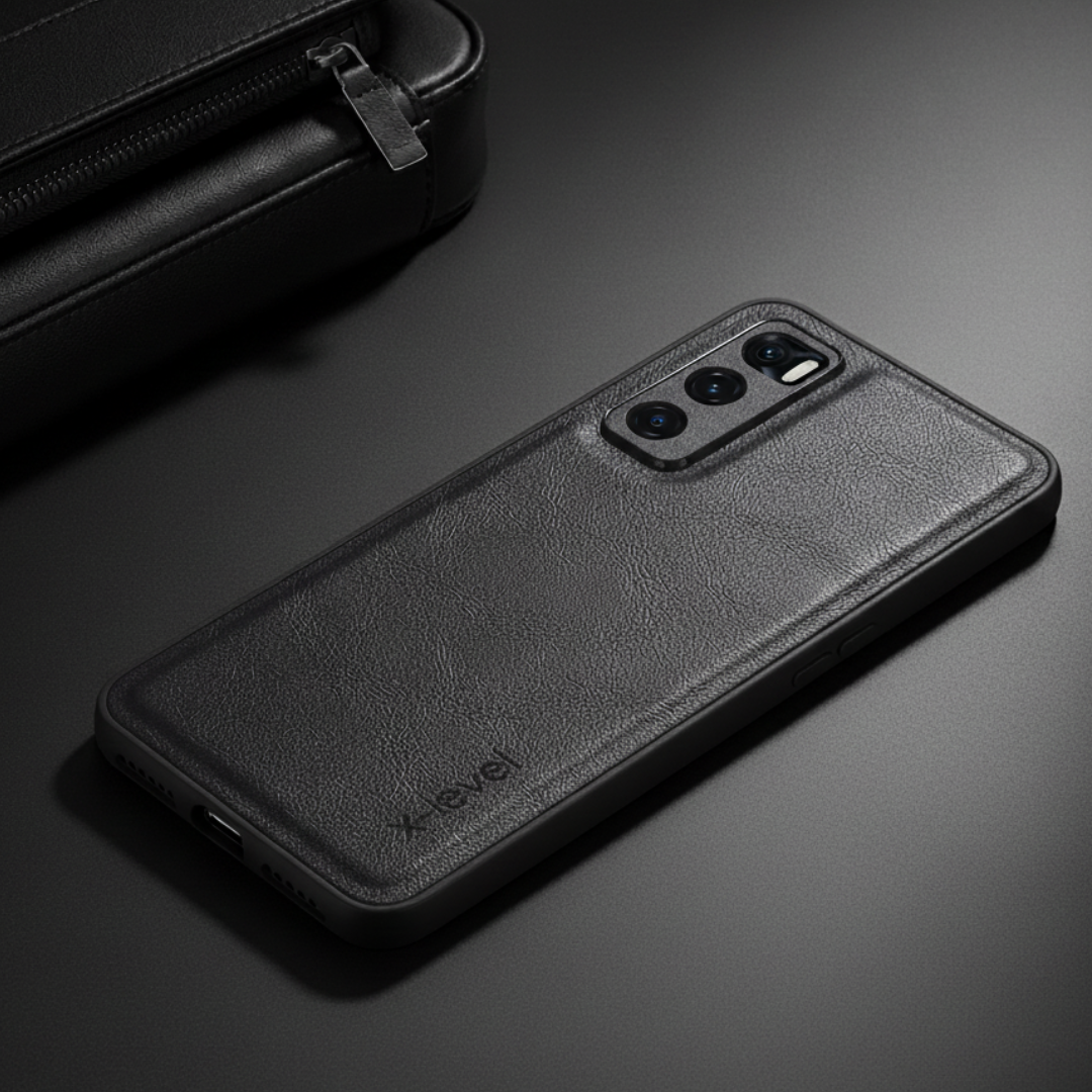 X-LEVEL Black Leather Case for Vivo V20 SE