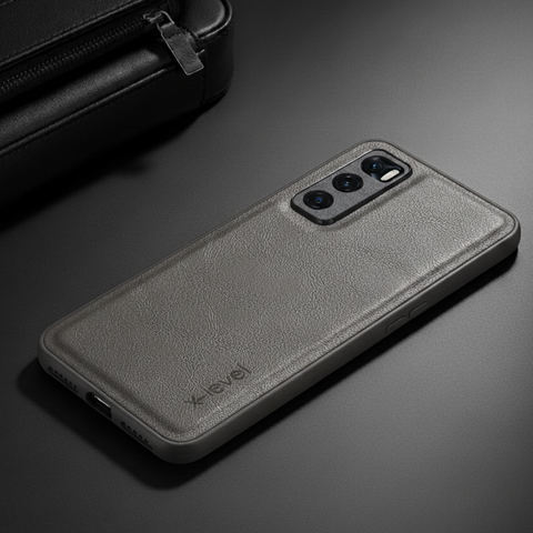 X-LEVEL Grey Leather Case for Vivo V20 SE