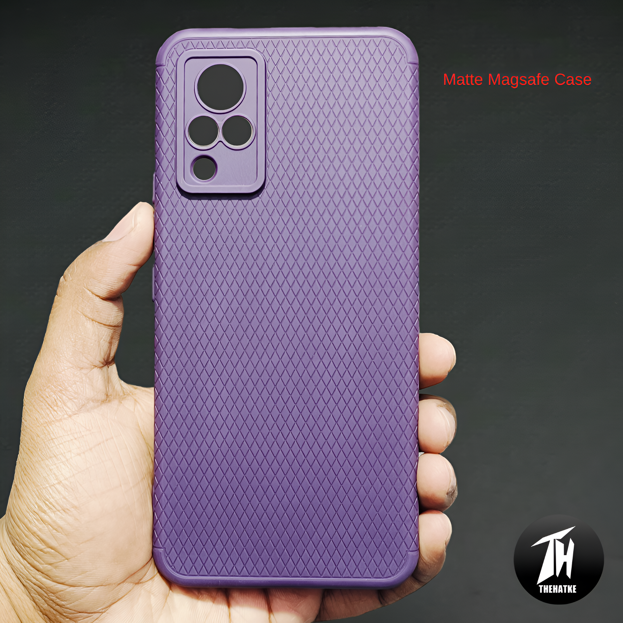 Deep Purple Line Wave Silicone Case for Vivo V21