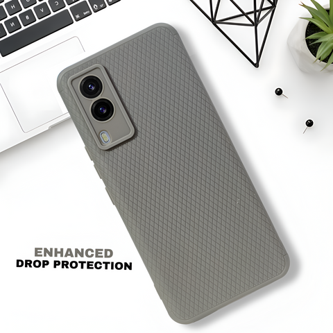Grey Line Wave Silicone Case for Vivo V21E