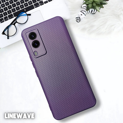 Deep Purple Line Wave Silicone Case for Vivo V21E