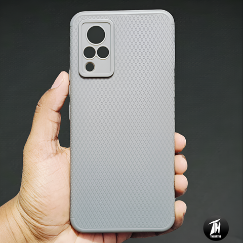 Grey Line Wave Silicone Case for Vivo V21