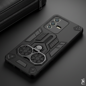 Black Cycle Armor Silicone Case for Vivo V23
