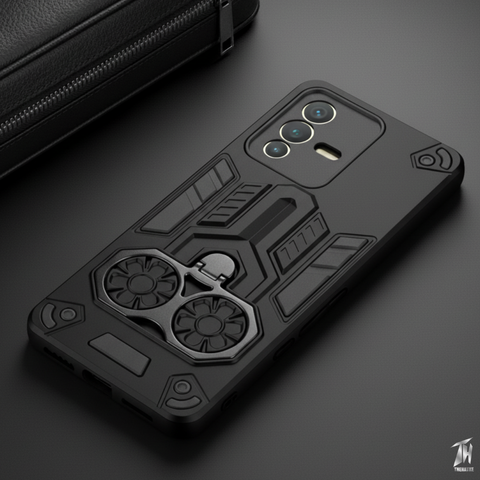 Black Cycle Armor Silicone Case for Vivo V23
