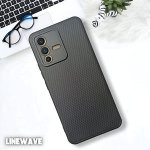 Black Line Wave Silicone Case for Vivo V23