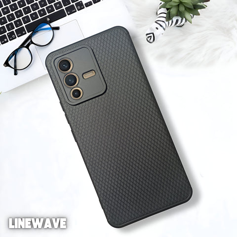 Black Line Wave Silicone Case for Vivo V23