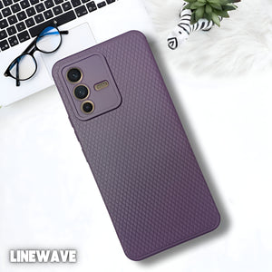 Deep Purple Line Wave Silicone Case for Vivo V23