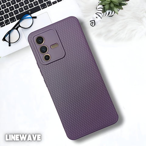 Deep Purple Line Wave Silicone Case for Vivo V23